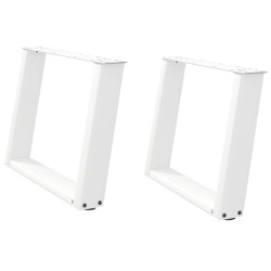 Pieds de table basse en U, 2 pièces, blanc, 70 x (42-43) cm, acier 566958566958