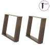 Pieds de table basse en U, 2 pièces, acier naturel, 70 x (42-43) cm 566959566959