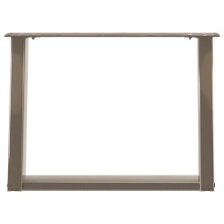 Pieds de table basse en U, 2 pièces, acier naturel, 70 x (42-43) cm 566959566959