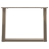 Pieds de table basse en U, 2 pièces, acier naturel, 70 x (42-43) cm 566959566959
