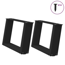 Pieds de table basse en U, 2 pièces, noir, 40 x (30-31) cm, acier 566962566962