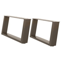 Pieds de table basse en U, 2 pièces, acier naturel, 70 x (30-31) cm 566965566965