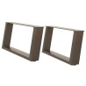 Pieds de table basse en U, 2 pièces, acier naturel, 70 x (30-31) cm 566965566965