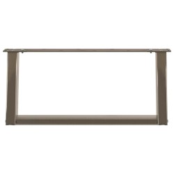 Pieds de table basse en U, 2 pièces, acier naturel, 70 x (30-31) cm 566965566965