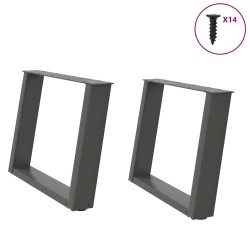Pieds de table basse en U 2 pièces Anthracite 70 x (42-43) cm Acier 566966566966