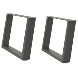 Pieds de table basse en U 2 pièces Anthracite 70 x (42-43) cm Acier 566966566966