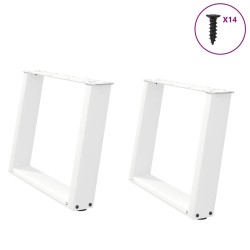 Pieds de table basse en U 2 pièces Blanc 60 x (42-43) cm Acier 566967566967