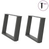 Pieds de table basse en U 2 pièces Anthracite 60 x (42-43) cm Acier 566968566968