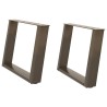 Pieds de table basse en U, 2 pièces, acier naturel, 60 x (42-43) cm 566969566969