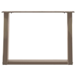 Pieds de table basse en U, 2 pièces, acier naturel, 60 x (42-43) cm 566969566969