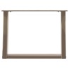Pieds de table basse en U, 2 pièces, acier naturel, 60 x (42-43) cm 566969566969