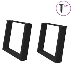 Pieds de table basse en U, 2 pièces, noir, 60 x (42-43) cm, acier 566970566970