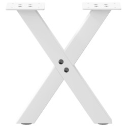 Pieds de table basse en forme de X, 2 pièces, blanc, 37 x (30-31) cm, acier 566975566975