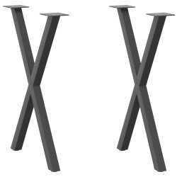 Pieds de table à manger en forme de X 2 pièces Anthracite 50 x (72-73) cm Acier 566978566978