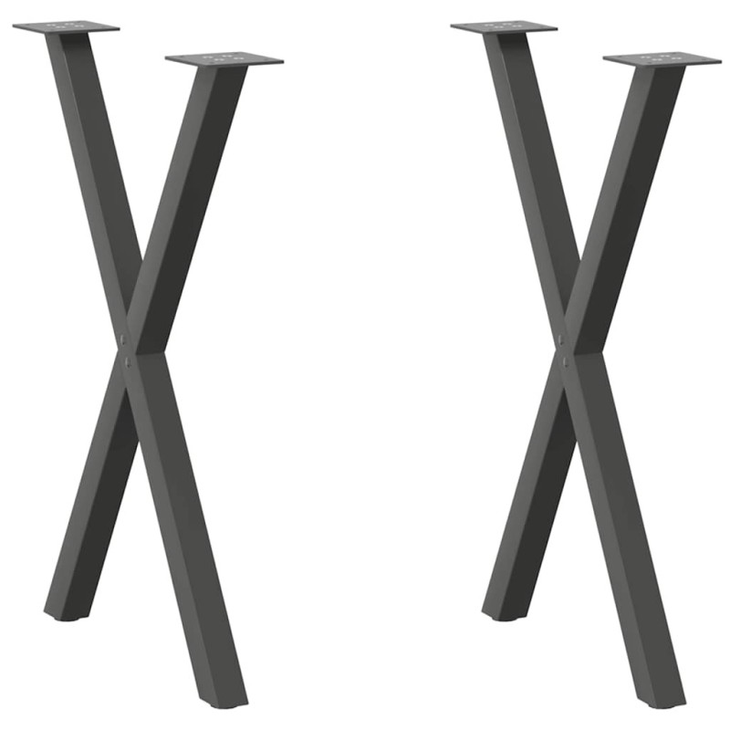 Pieds de table à manger en forme de X 2 pièces Anthracite 50 x (72-73) cm Acier 566978566978