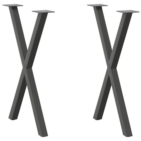 Pieds de table à manger en forme de X 2 pièces Anthracite 50 x (72-73) cm Acier 566978566978