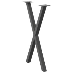 Pieds de table à manger en forme de X 2 pièces Anthracite 50 x (72-73) cm Acier 566978566978