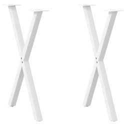 Pieds de table à manger en forme de X, 2 pièces, blanc, 57 x (72-73) cm, acier 566979566979