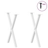Pieds de table à manger en forme de X, 2 pièces, blanc, 57 x (72-73) cm, acier 566979566979