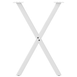 Pieds de table à manger en forme de X, 2 pièces, blanc, 57 x (72-73) cm, acier 566979566979