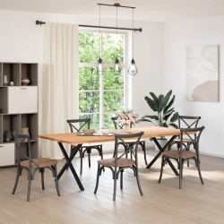 Pieds de table à manger en forme de X, 2 pièces, noir, 90 x (72-73) cm, acier 566980566980
