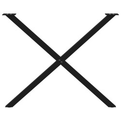 Pieds de table à manger en forme de X, 2 pièces, noir, 90 x (72-73) cm, acier 566980566980