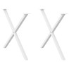 Pieds de table à manger en forme de X, 2 pièces, blanc, 90 x (72-73) cm, acier 566981566981