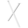 Pieds de table à manger en forme de X, 2 pièces, blanc, 90 x (72-73) cm, acier 566981566981