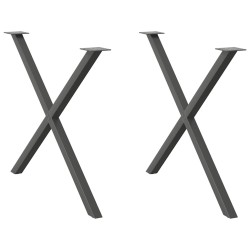 Pieds de table à manger en forme de X 2 pièces Anthracite 90 x (72-73) cm Acier 566982566982