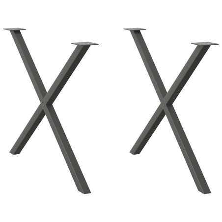 Pieds de table à manger en forme de X 2 pièces Anthracite 90 x (72-73) cm Acier 566982566982