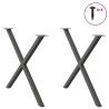 Pieds de table à manger en forme de X 2 pièces Anthracite 90 x (72-73) cm Acier 566982566982