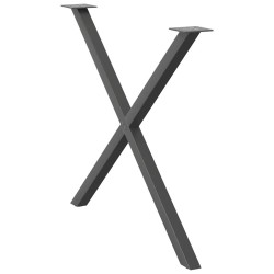 Pieds de table à manger en forme de X 2 pièces Anthracite 90 x (72-73) cm Acier 566982566982