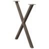 Pieds de table à manger en forme de X, 2 pièces, acier naturel, 80 x (72-73) cm 566983566983