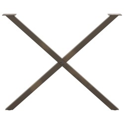 Pieds de table à manger en forme de X, 2 pièces, acier naturel, 90 x (72-73) cm 566984566984