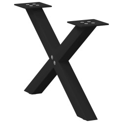 Pieds de table basse en forme de X, 2 pièces, noir, 50 x (30-31) cm, acier 566986566986