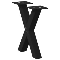 Pieds de table basse en forme de X, 2 pièces, noir, 37 x (30-31) cm, acier 566987566987