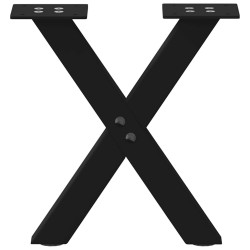 Pieds de table basse en forme de X, 2 pièces, noir, 37 x (30-31) cm, acier 566987566987
