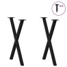 Pieds de table à manger en forme de X, 2 pièces, noir, 50 x (72-73) cm, acier 566989566989