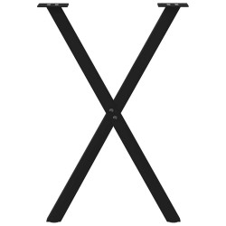 Pieds de table à manger en forme de X, 2 pièces, noir, 50 x (72-73) cm, acier 566989566989