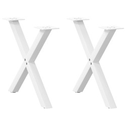 Pieds de table basse en forme de X, 2 pièces, blanc, 60 x (42-43) cm, acier 566991566991