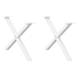 Pieds de table basse en forme de X, 2 pièces, blanc, 70 x (42-43) cm, acier 566992566992