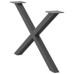 Pieds de table basse en forme de X, 2 pièces, anthracite, 70 x (42-43) cm, acier 566994566994