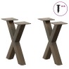 Pieds de table basse en forme de X, 2 pièces, acier naturel, 30 x (30-31) cm 566995566995