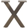 Pieds de table basse en forme de X, 2 pièces, acier naturel, 30 x (30-31) cm 566995566995