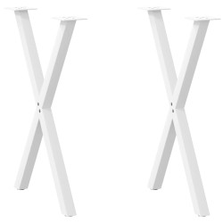 Pieds de table à manger en forme de X, 2 pièces, blanc, 50 x (72-73) cm, acier 566996566996