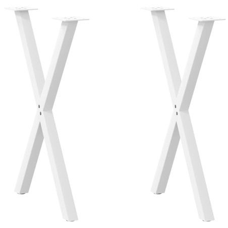 Pieds de table à manger en forme de X, 2 pièces, blanc, 50 x (72-73) cm, acier 566996566996