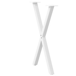 Pieds de table à manger en forme de X, 2 pièces, blanc, 50 x (72-73) cm, acier 566996566996