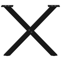 Pieds de table basse en forme de X, 2 pièces, noir, 60 x (42-43) cm, acier 566997566997