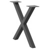 Pieds de table basse en forme de X, 2 pièces, anthracite, 50 x (42-43) cm, acier 566998566998
