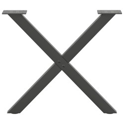 Pieds de table basse en forme de X, 2 pièces, anthracite, 50 x (42-43) cm, acier 566998566998